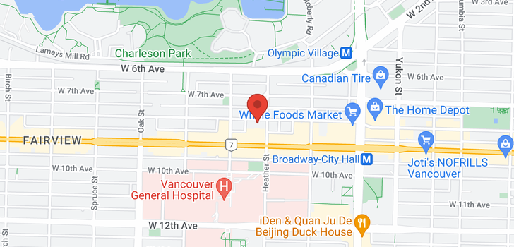 map of 1001 728 W 8TH AVENUE